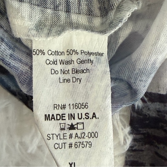 Jess & Jane Womens Abstract Print Burnout Tunic Top Size XL Art To Wear - Picture 8 of 9